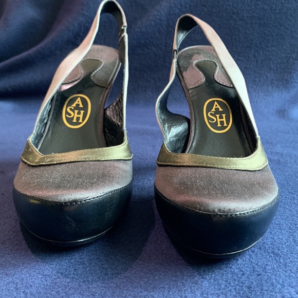 Ash Dalpi satin slingback platform heels size 8 - Picture 3 of 9